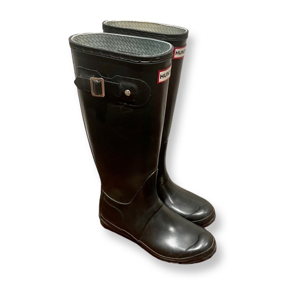Hunter Glossy Black Women's Rain Boots - Picture 4 of 11